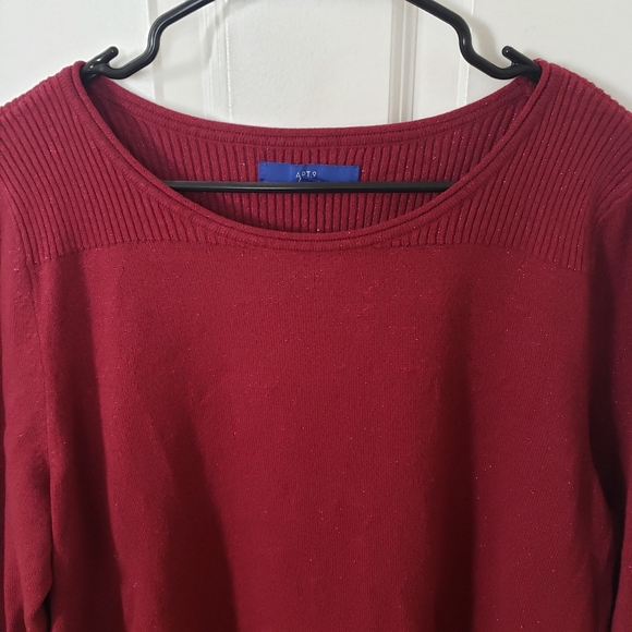⭐Apt 9 Womens Maroon Burgandy Wine Colored Knit Sweater Plus Size 1X - Picture 2 of 8